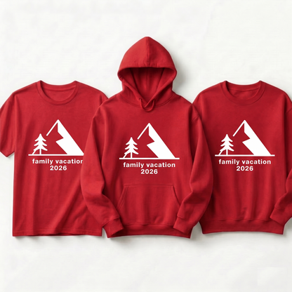 Custom Mountain Family Vacation Shirts, Matching Hiking Trip Hoodies, Personalized Camping Family Sweatshirts, Nature Family Reunion Tee