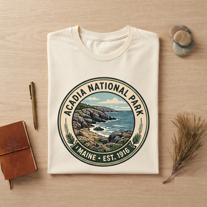 Custom Acadia National Park Shirt Vintage Nature Sweatshirt Personalized Maine Hoodie Retro Hiking T-Shirt