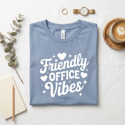 Friendly Office Vibes Shirt, Customizable Team Sweatshirt, Retro Script Apparel