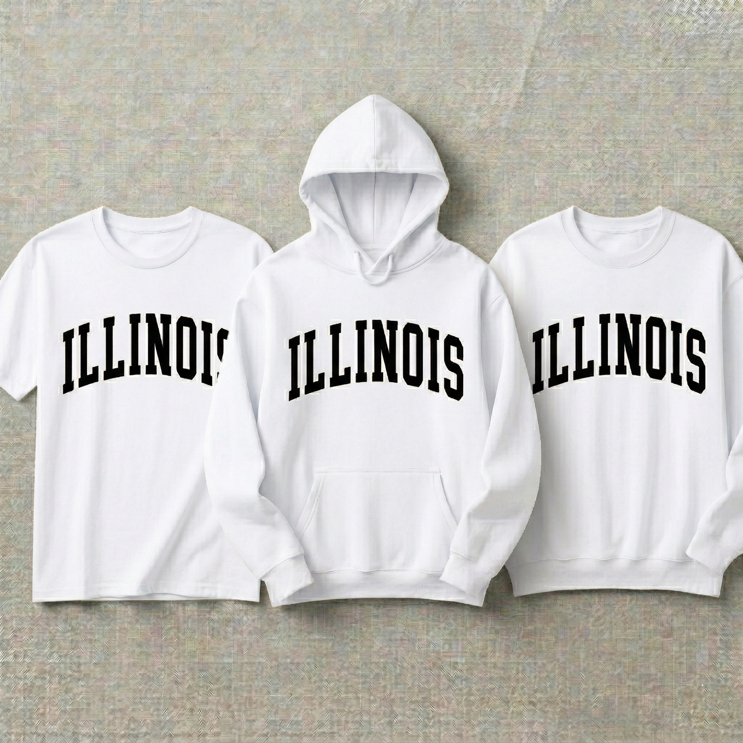 Custom Illinois Hoodie and Sweatshirt, Vintage Illinois T-shirt, Sage Green Illinois Varsity Shirt, Personalized Illinois Gift