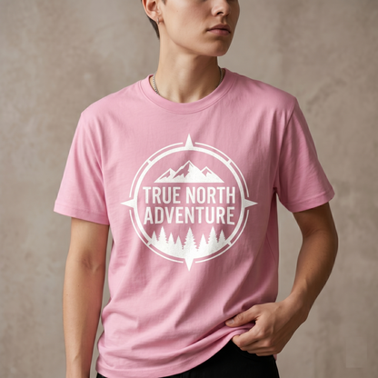 Custom True North Adventure Shirt, Personalized Hiking T-Shirt, Mountain Graphic Tee for Nature Lovers, Camping Apparel, Outdoorsy Gift