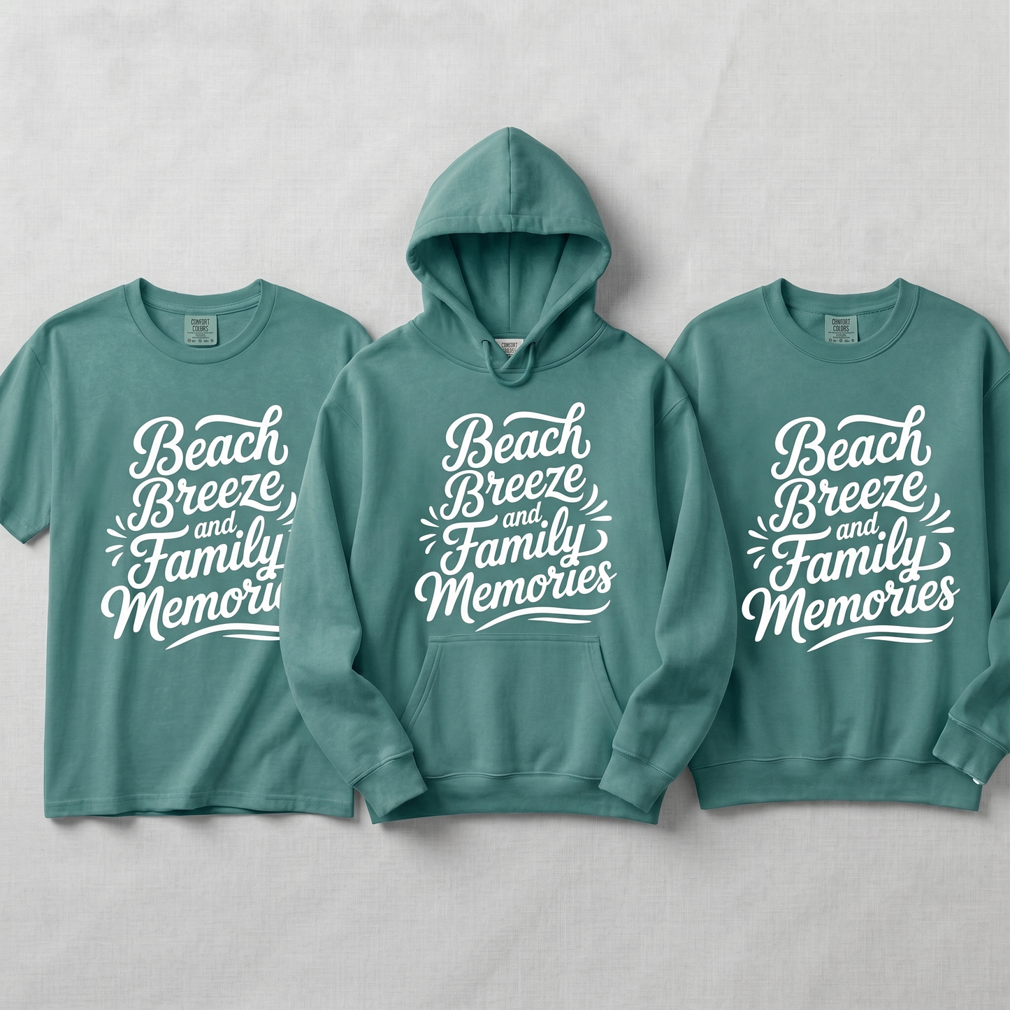Custom Family Vacation Shirt | Beach Breeze and Family Memories | Matching Beach Hoodies | Personalized Summer Trip Sweatshirt
