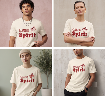 Retro Canadian Spirit Butterfly T-Shirt, Customizable Canada Apparel