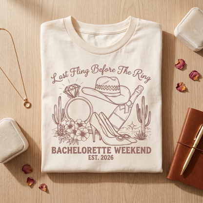 Western Bachelorette Party Shirt, Last Fling Ring Sweatshirt, Nashville Bridesmaid Hoodie