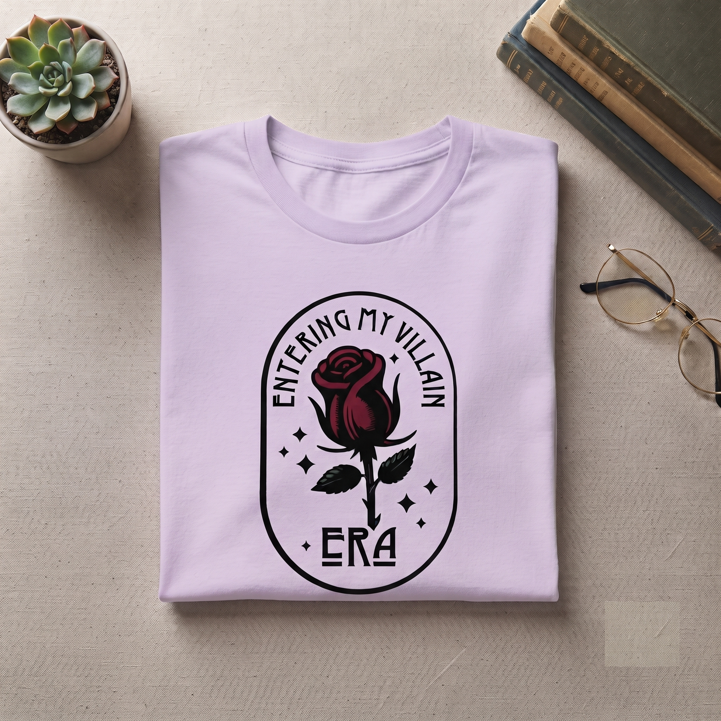 Custom Entering My Villain Era Shirt, Dark Romance Rose Sweatshirt, Retro Gothic Flower Hoodie