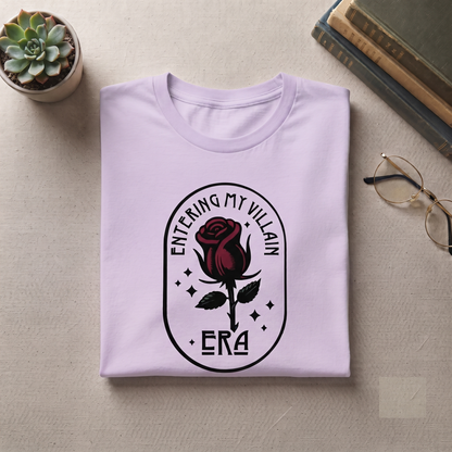 Custom Entering My Villain Era Shirt, Dark Romance Rose Sweatshirt, Retro Gothic Flower Hoodie