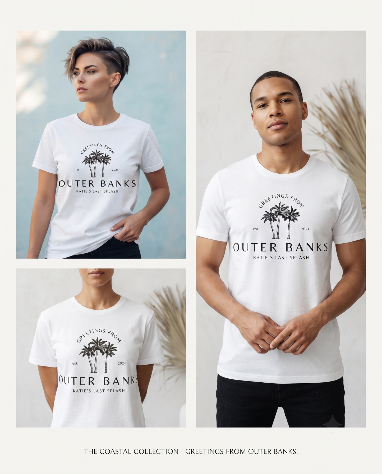 Custom Outer Banks Bachelorette Shirt, Greetings From Beach Vacation Sweatshirt, Palm Tree Girls Trip Hoodi