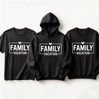 Custom Family Vacation Shirts 2026, Minimalist Family Trip Hoodie, Matching Family Vacation Crewneck, Custom Family Reunion Sweatshirt