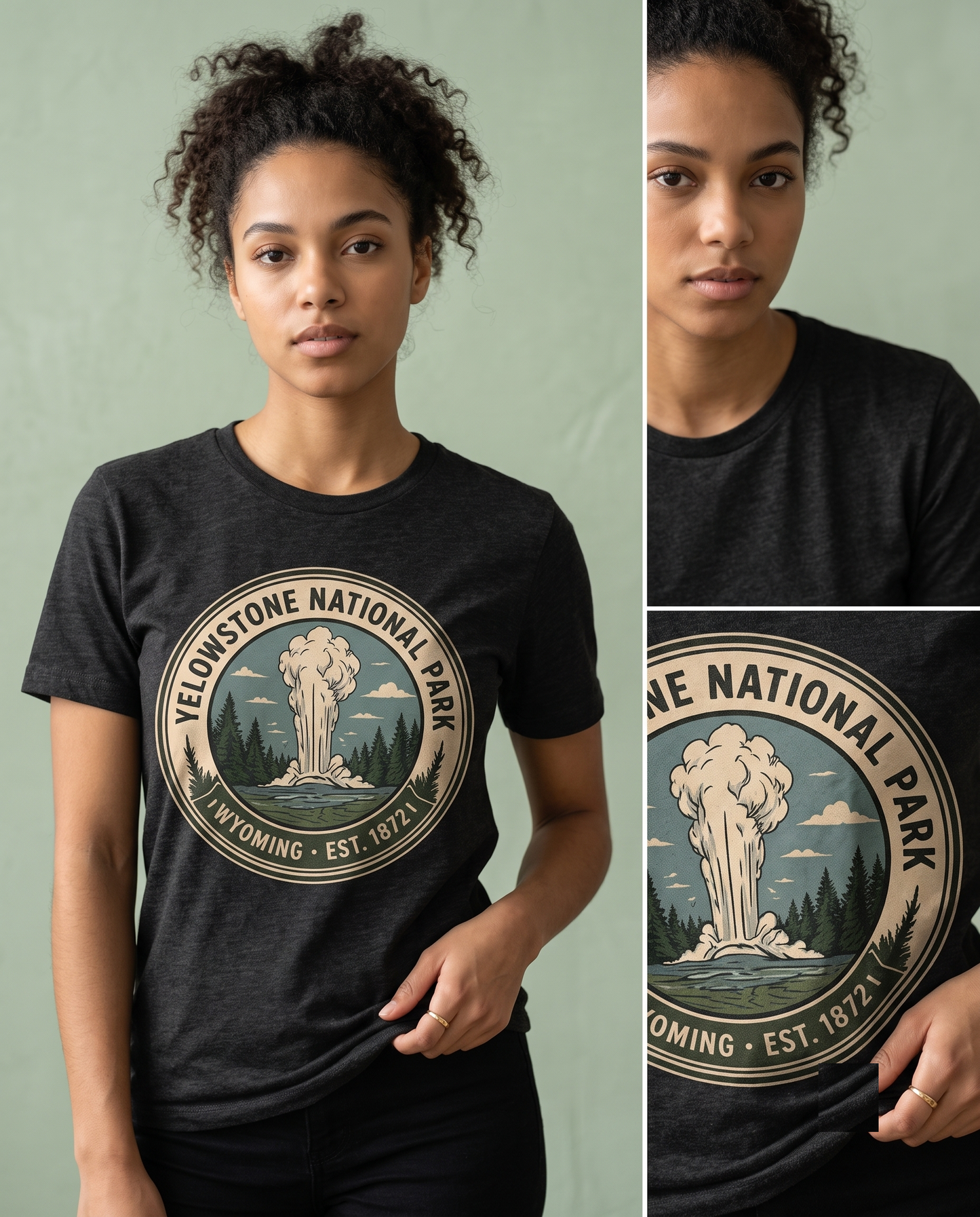 Custom Yellowstone National Park Shirt, Retro Wyoming Sweatshirt, Vintage Geyser Hoodie, Personalized Nature Gift