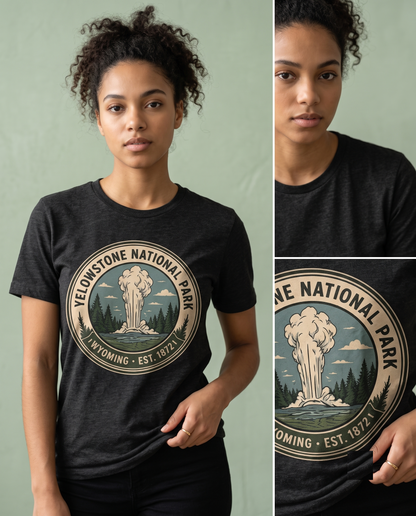 Custom Yellowstone National Park Shirt, Retro Wyoming Sweatshirt, Vintage Geyser Hoodie, Personalized Nature Gift