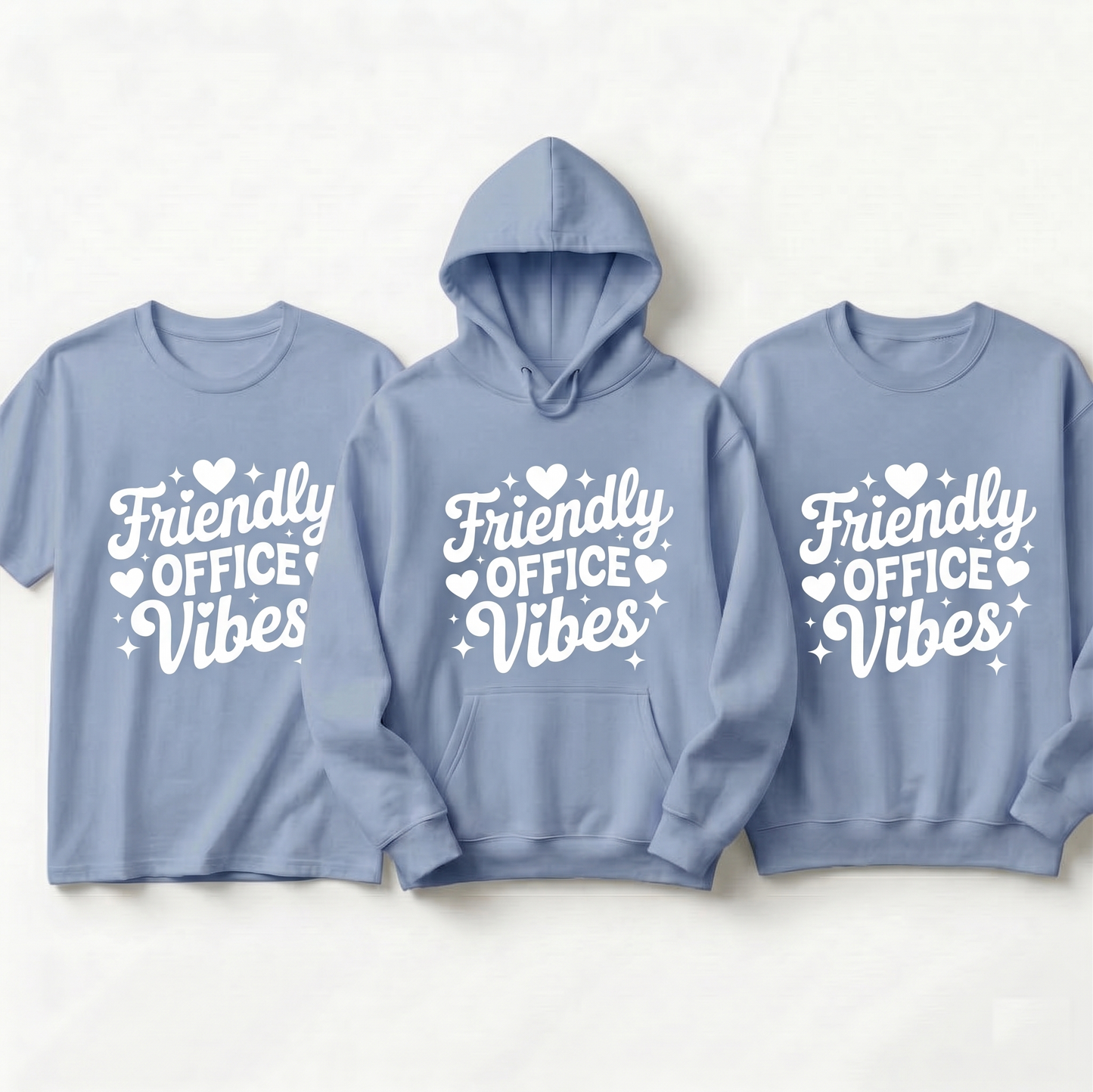 Friendly Office Vibes Shirt, Customizable Team Sweatshirt, Retro Script Apparel