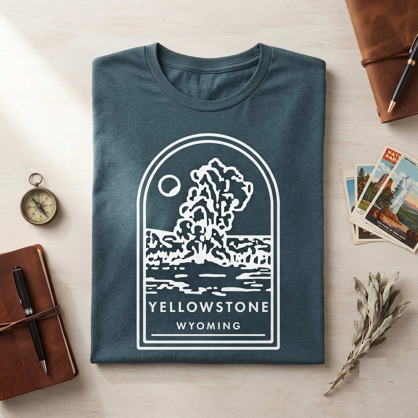 Custom Yellowstone National Park Shirt, Minimalist Wyoming Sweatshirt, Personalized Geyser Hoodie