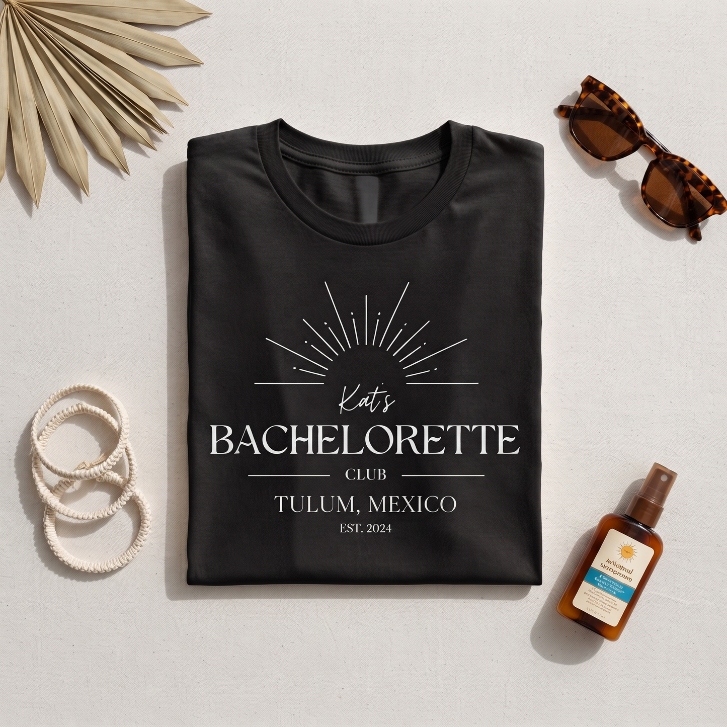 Custom Bachelorette Party Shirt, Custom Tulum Vacation Sweatshirt, Personalised Sunburst Hoodie