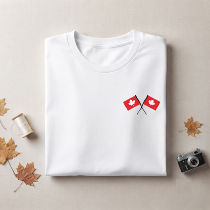 Custom Crossed Canada Flags Shirt, Hoodie, Sweatshirt, Canadian Souvenir Apparel
