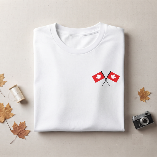 Custom Crossed Canada Flags Shirt, Hoodie, Sweatshirt, Canadian Souvenir Apparel