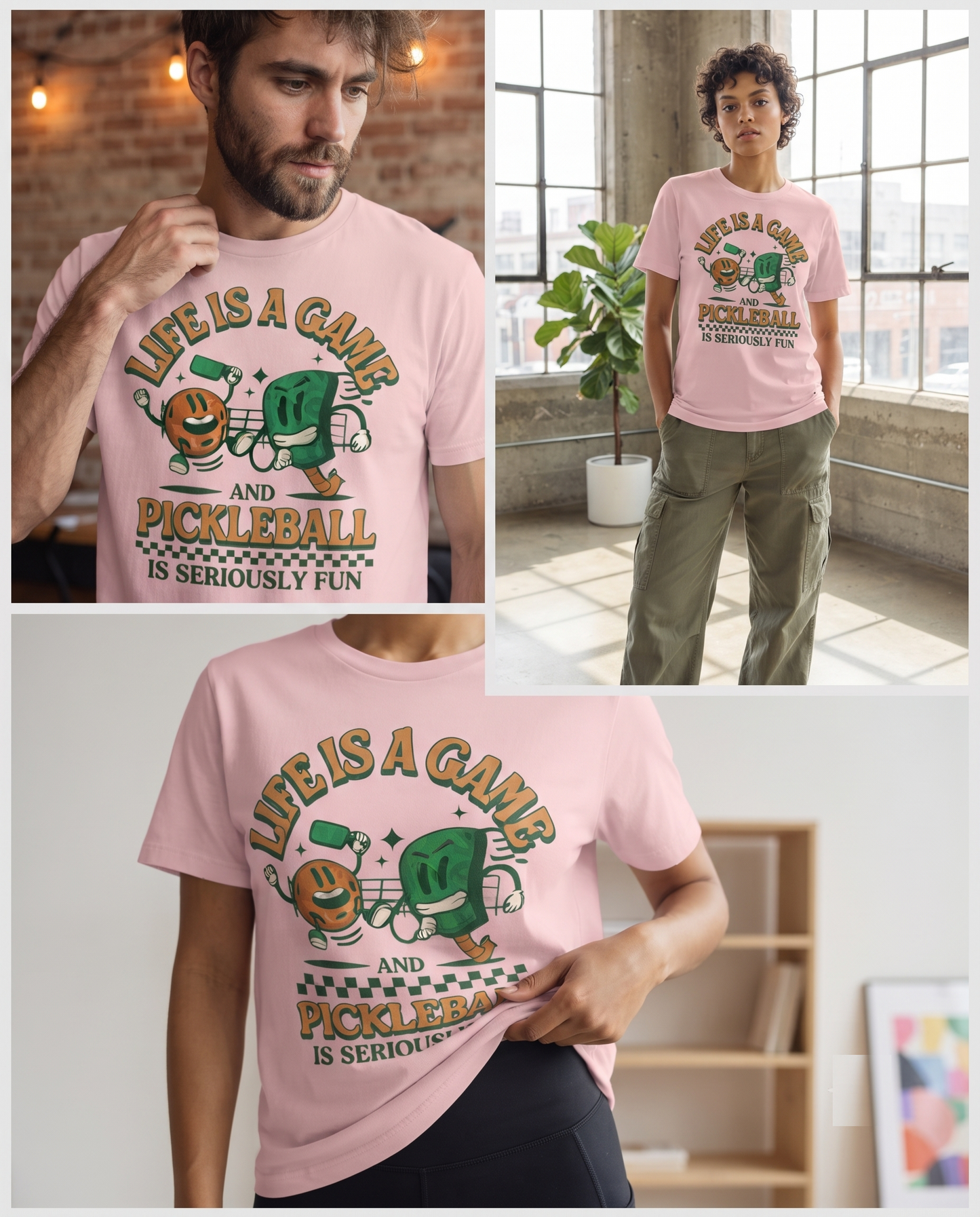 Retro Pickleball Shirt, Life Is A Game Apparel, Custom Player Gift