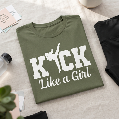 Kick Like a Girl Shirt, Martial Arts T-shirt, Custom Karate Sweatshirt, Taekwondo Hoodie, Personalized Girl Power Tee