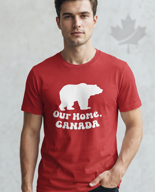 Our Home Canada Shirt, Custom Bear Sweatshirt, Retro Canadian Hoodie, Personalized Canada Day Tee