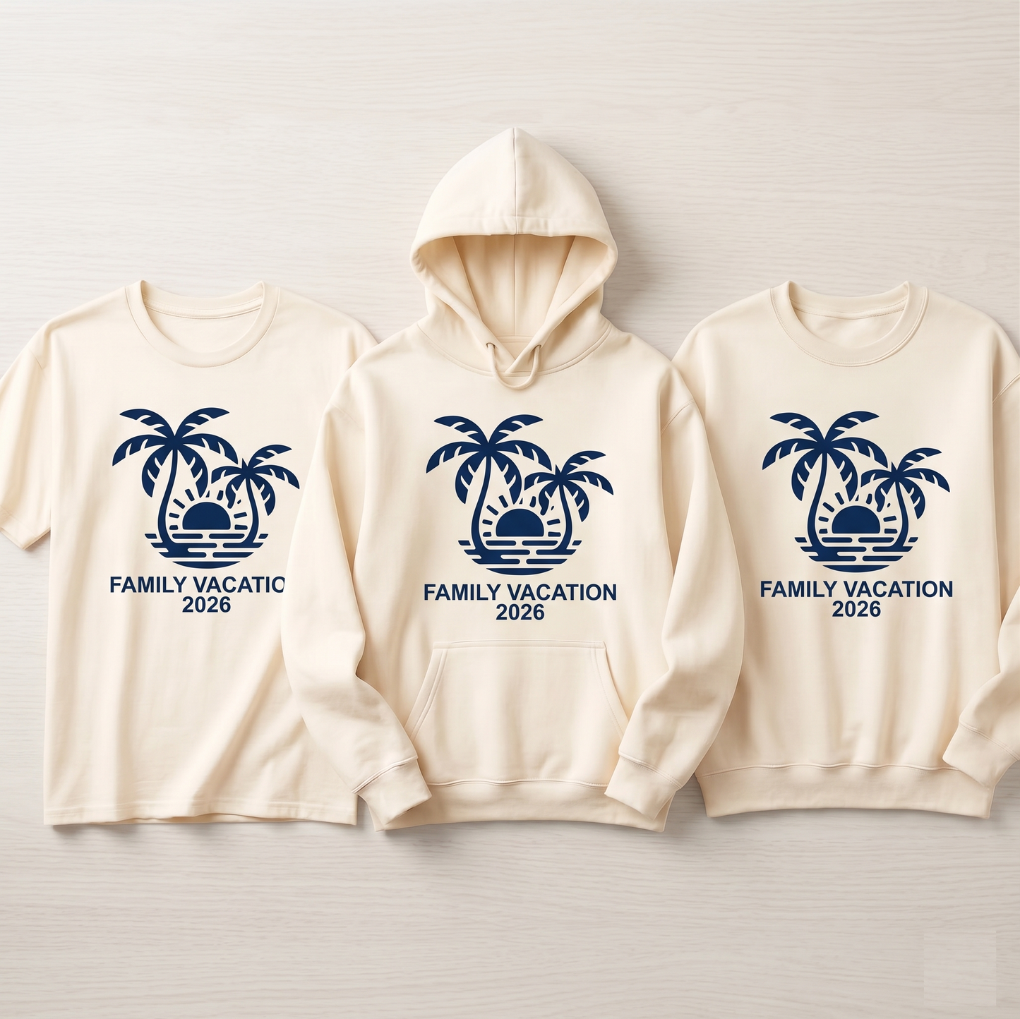 Custom Family Vacation 2026 Shirt, Matching Tropical Vacation Hoodies, Personalized Beach Trip Sweatshirt, Group Summer 2026 Gift