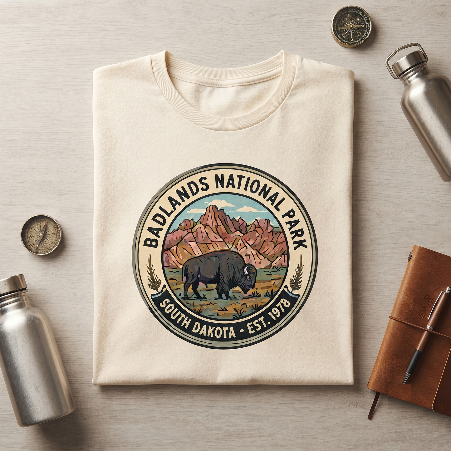 Custom Badlands National Park Bison Shirt, Retro South Dakota Graphic Tee
