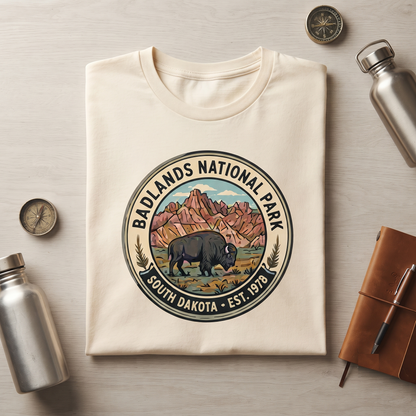 Custom Badlands National Park Bison Shirt, Retro South Dakota Graphic Tee