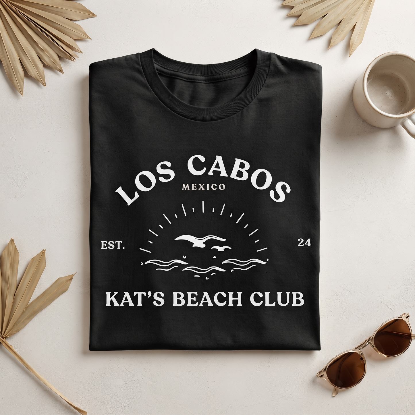 Custom Los Cabos Bachelorette Shirt, Beach Club Vacation Sweatshirt, Sunset Birds Ocean Waves Hoodie