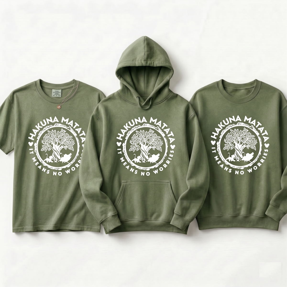 Custom Family Vacation Sweatshirt, Retro Lion Trio Nature Tee,  Sage Green Comfort Colors Top, Personalized Gift for Disney Lovers
