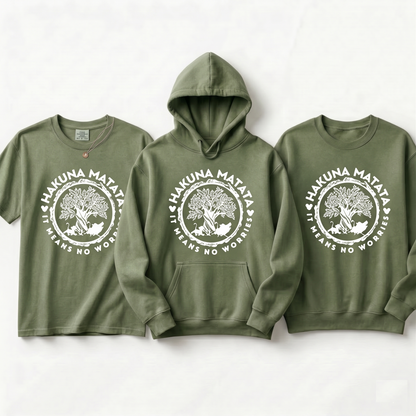 Custom Family Vacation Sweatshirt, Retro Lion Trio Nature Tee,  Sage Green Comfort Colors Top, Personalized Gift for Disney Lovers