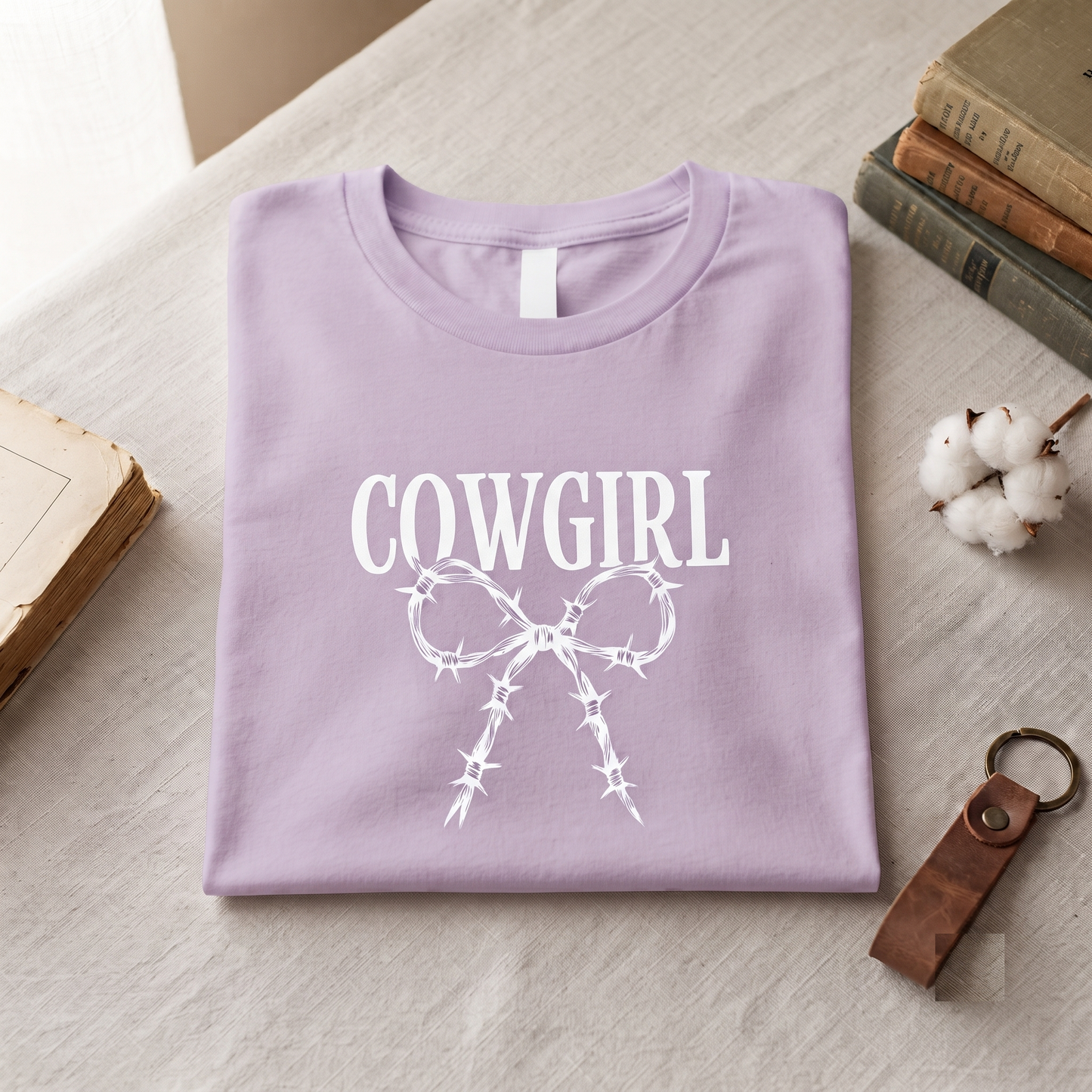 Custom Cowgirl Barbed Wire Bow Shirt, Hoodie, Sweatshirt, Western Coquette Style
