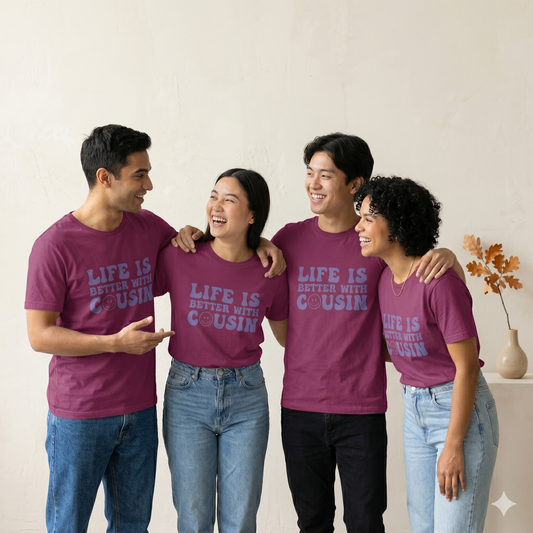Custom Cousin Shirt, Matching Cousin Shirts, Life is Better With Cousin, Retro Family Reunion Tee, Cousin Crew Sweatshirt