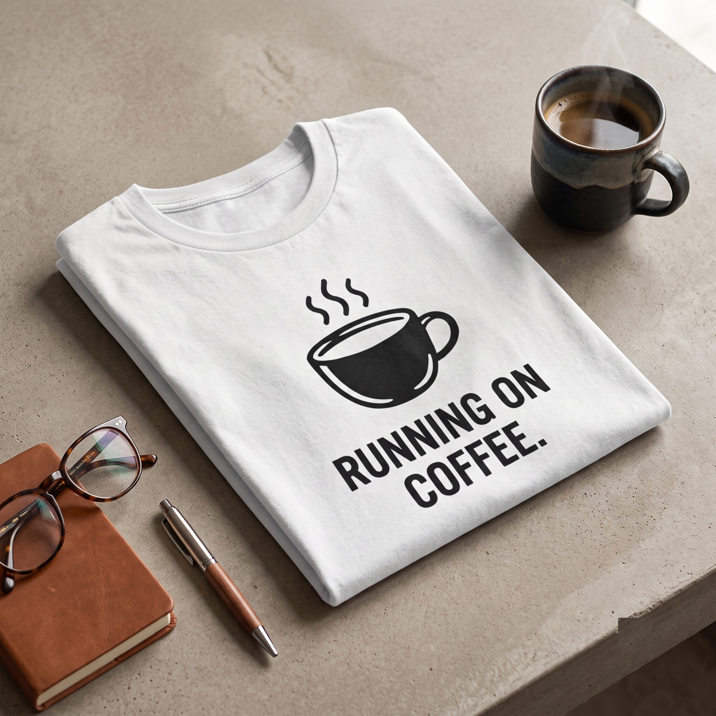 Custom Running on Coffee Shirt, Funny Coffee Lover Sweatshirt, Cute Caffeine Addict Hoodie, Personalized Barista Gift