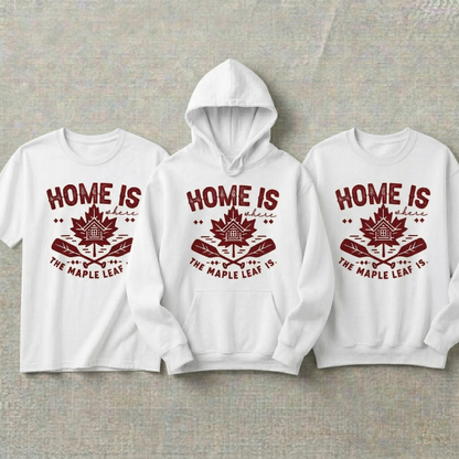 Custom Canada Maple Leaf Hoodie and Sweatshirt, Home is Where the Maple Leaf Is Shirt, Canadian Pride Apparel, Vintage Canada Gift