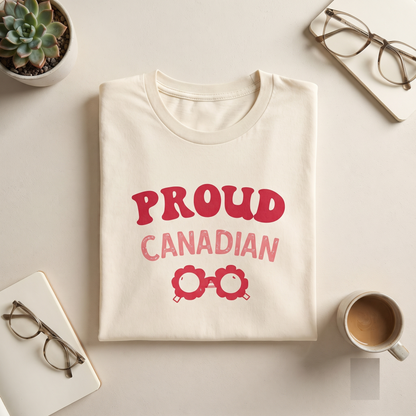 Proud Canadian Shirt, Custom Retro Canada Sweatshirt, Groovy Sunglasses Hoodie, Personalized Canada Day Tee