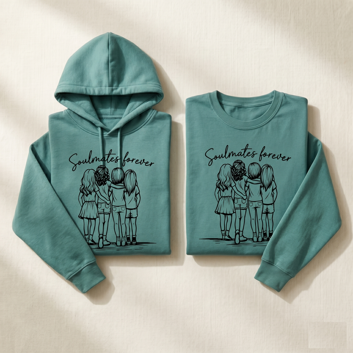 Soulmates Forever Besties Squad Hoodie, Custom Friendship Apparel, Bachelorette Party Shirt