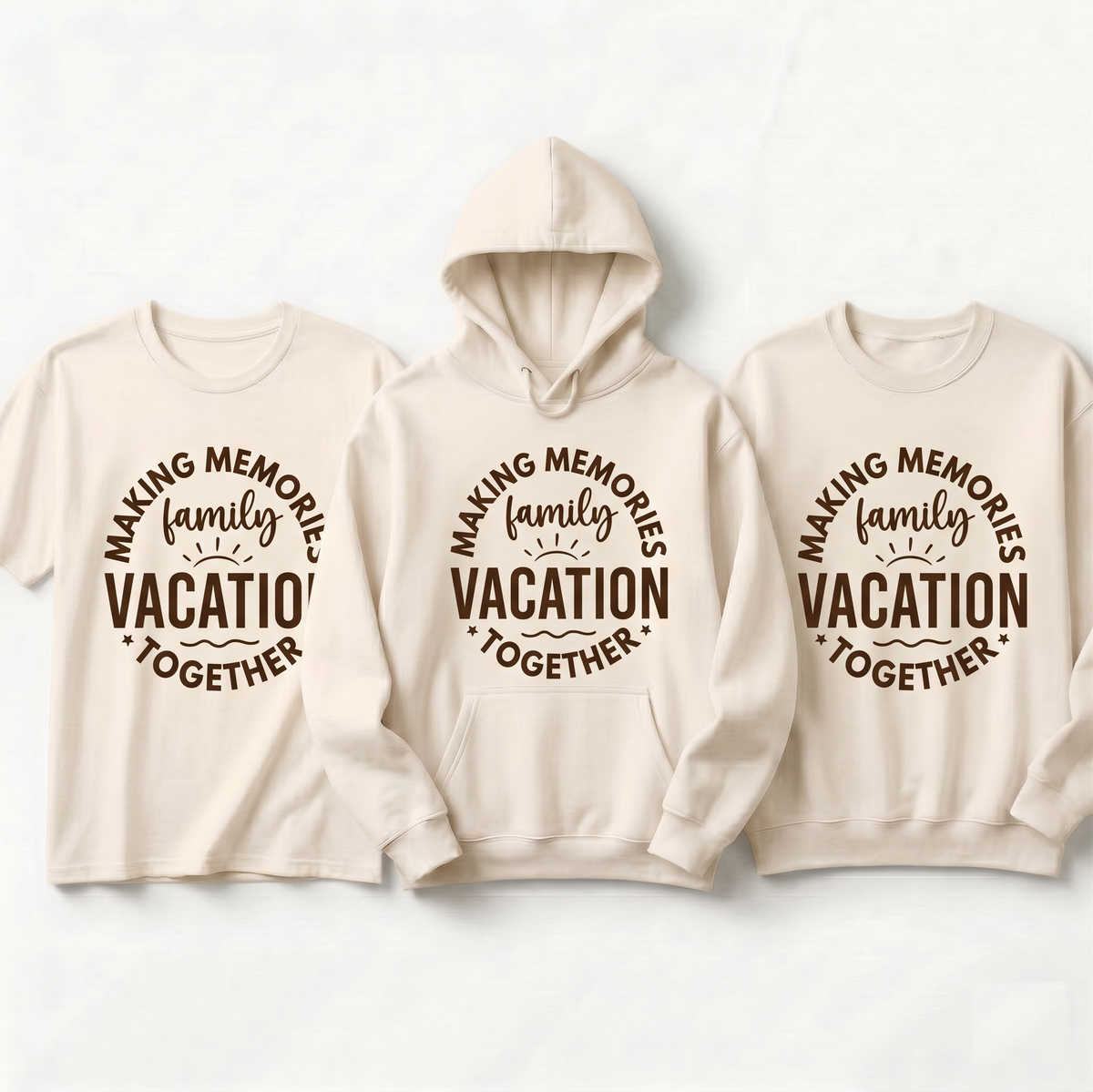 Custom Making Memories Together Family Vacation Shirts 2026, Matching Purple Family Trip Hoodie, Personalized Family Reunion Sweatshirt