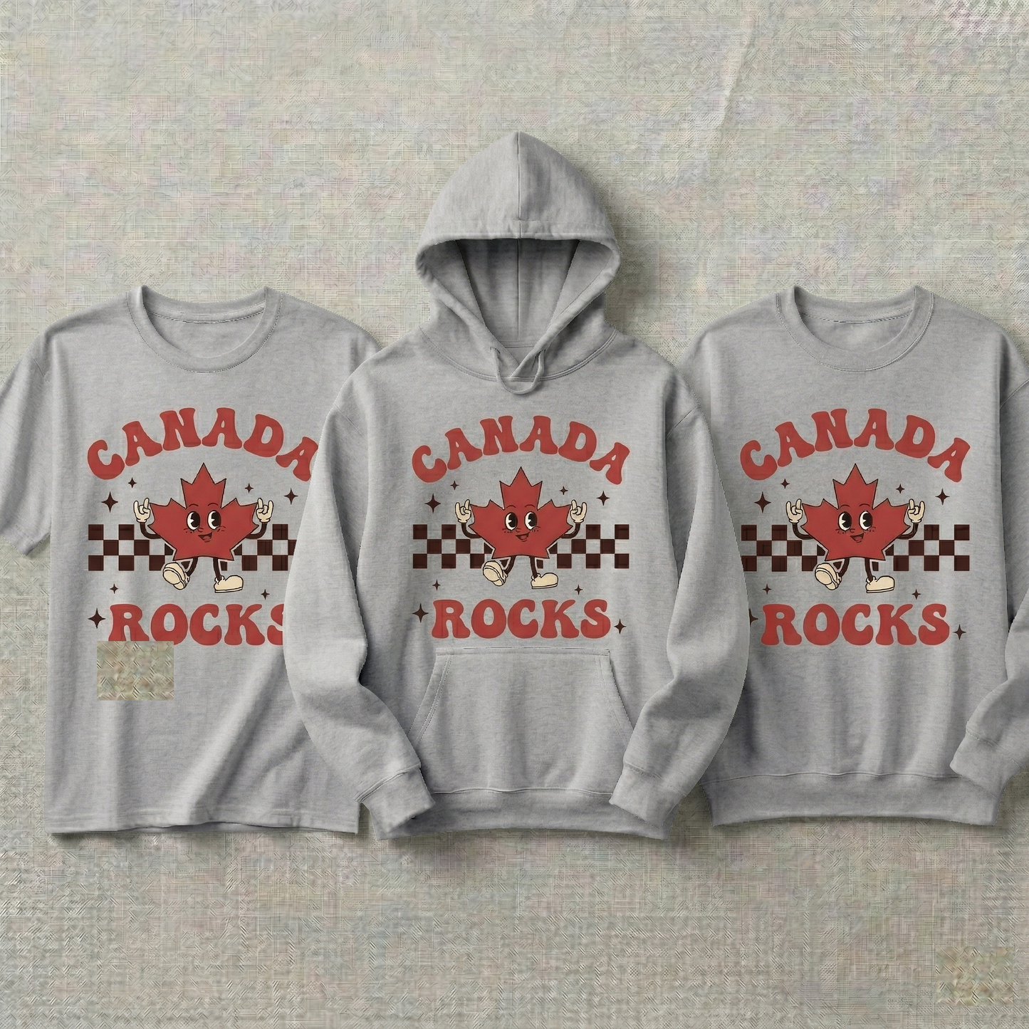 Custom Canada Rocks Hoodie and Sweatshirt, Retro Maple Leaf T-shirt, Vintage Canada Mascot Apparel, Canada Shirt, Personalized Canadian Gift