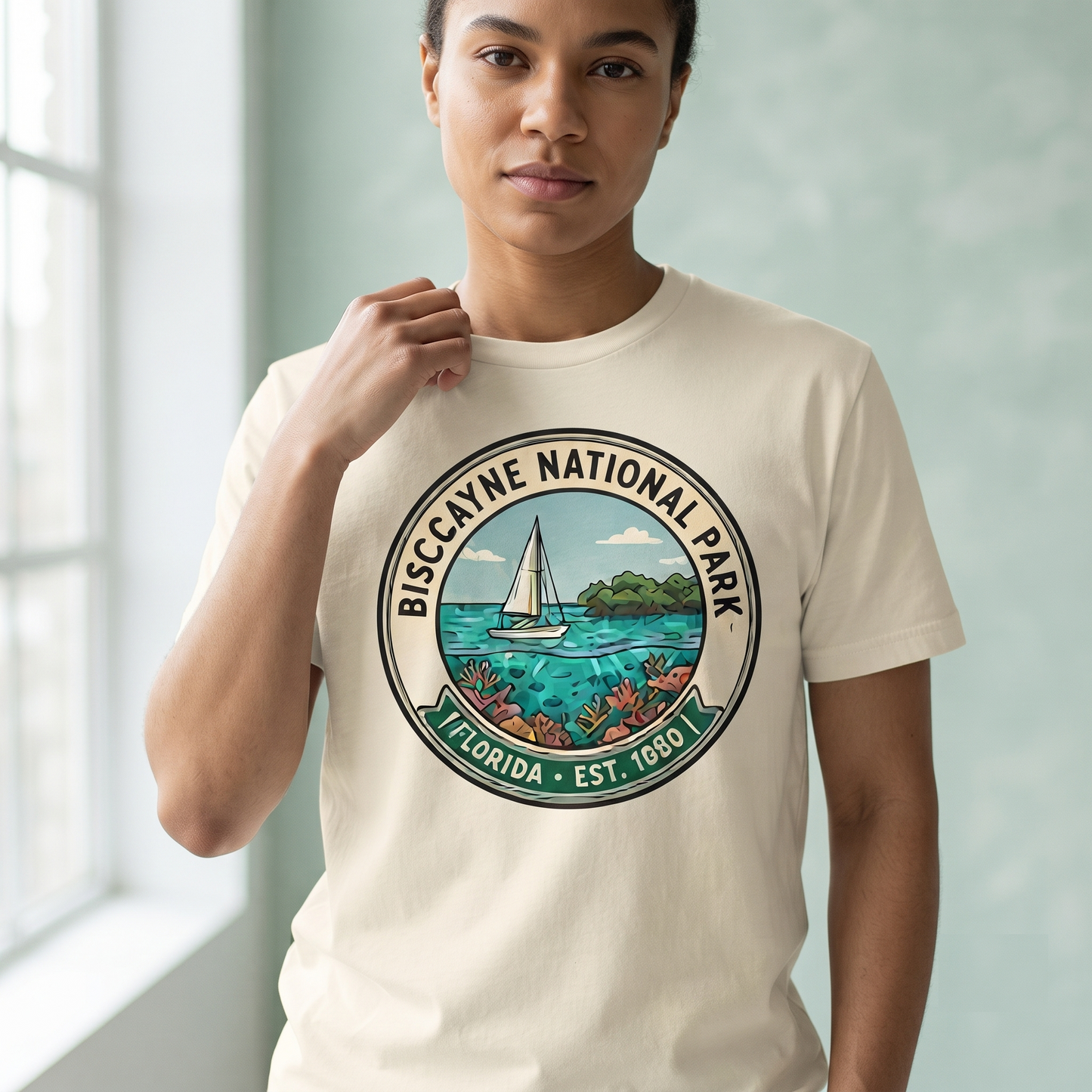 Custom Biscayne National Park Shirt, Retro Florida Sweatshirt, Vintage Sailing Hoodie, Personalized Ocean Gift
