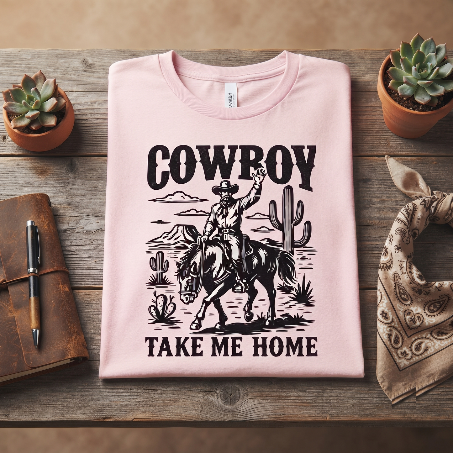 Cowboy Take Me Home T-Shirt, Retro Western Desert Graphic Tee