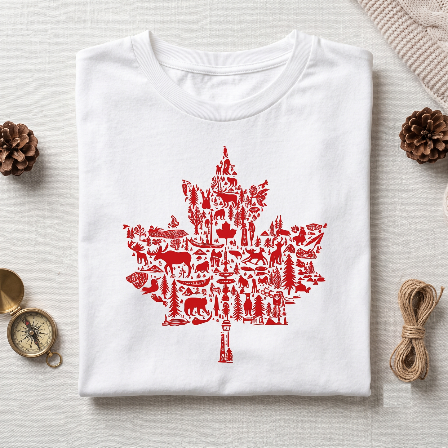 Canada Maple Leaf Wildlife Shirt, Retro Wilderness Crewneck, Customizable Nature Apparel