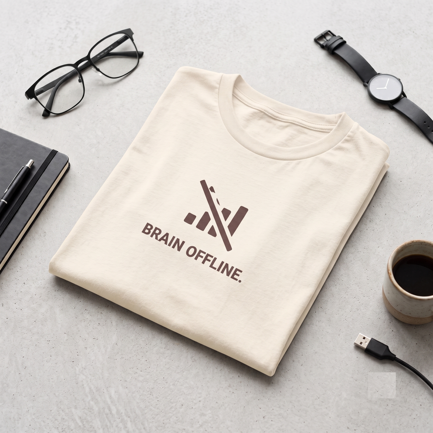 No Signal Graphic Shirt, Lazy Day Crewneck, Brain Offline Hoodie, Custom Garment Color, Funny Humor Gift