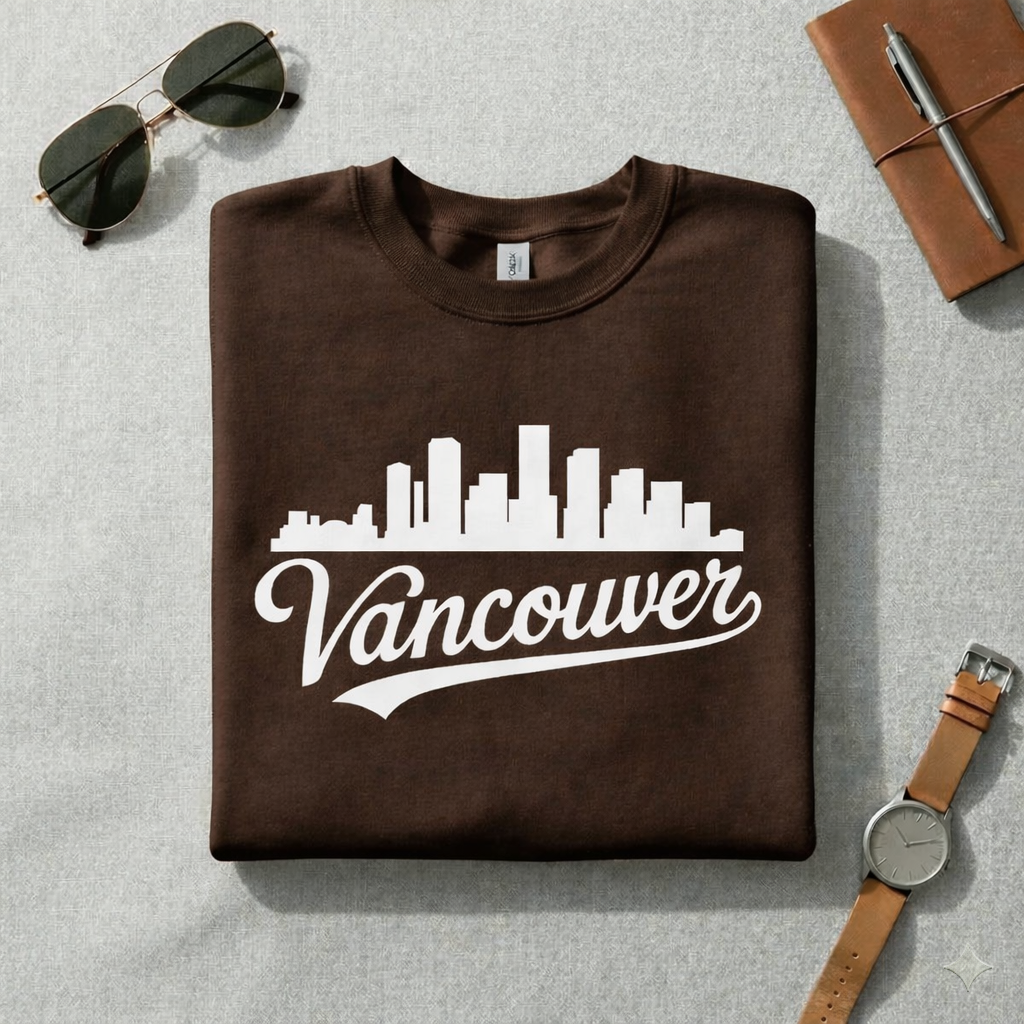Vancouver Sweatshirt | Retro Vancouver Skyline Crewneck | Red British Columbia Canada Gift | Vintage Style City Pullover | Vancouver BC Souvenir