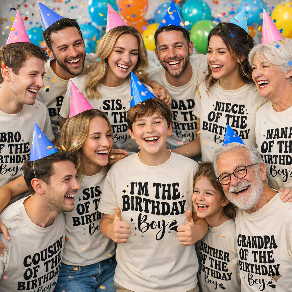 Custom Birthday Boy Family Shirts, Retro Matching Birthday Crew Tees, Personalized Birthday Party Outfits, Groovy Birthday Boy Shirt