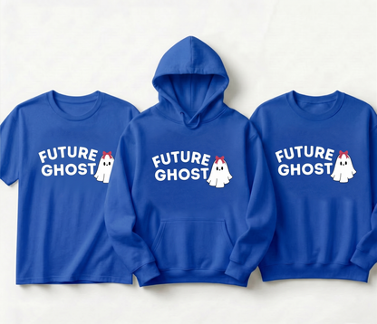 Custom Future Ghost Hoodie, Cute Spooky Sweatshirt, Personalized Halloween Ghost T-Shirt, Dark Humor Shirt, Aesthetic Ghost Bow Crewneck
