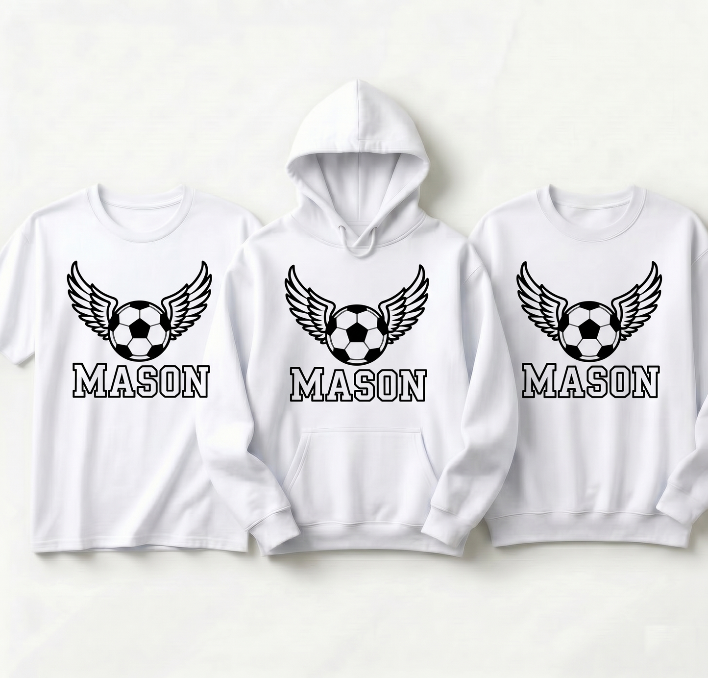 Custom Soccer Shirt with Name, Personalized Flying Soccer Ball Hoodie, Custom Kids Soccer Sweatshirt, Team Sports Apparel, Soccer Boy Gift