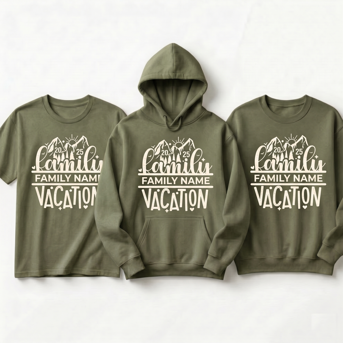 Custom Family Name Vacation 2025 Shirts, Personalized Family Trip Matching Hoodies, 2026 Family Reunion Sweatshirts, Mountain Hiking Gift