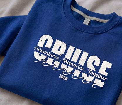 Custom Cruise 2026 Sweatshirt, Retro Vacation Crewneck, Family Adventures Shirt
