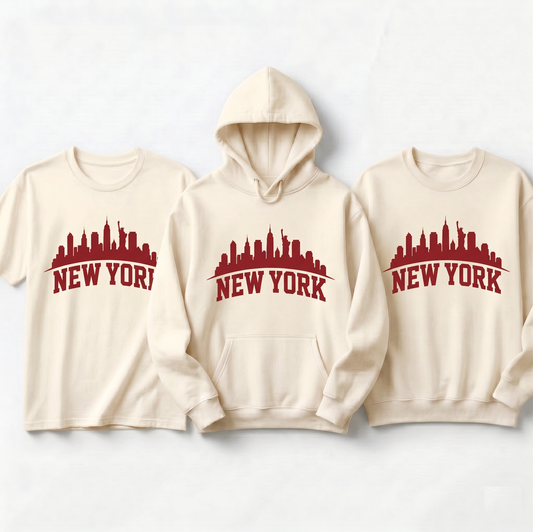Custom City Skyline Hoodie, Personalized New York City Sweatshirt, Custom Travel Souvenir Apparel, Any City Skyline Shirt