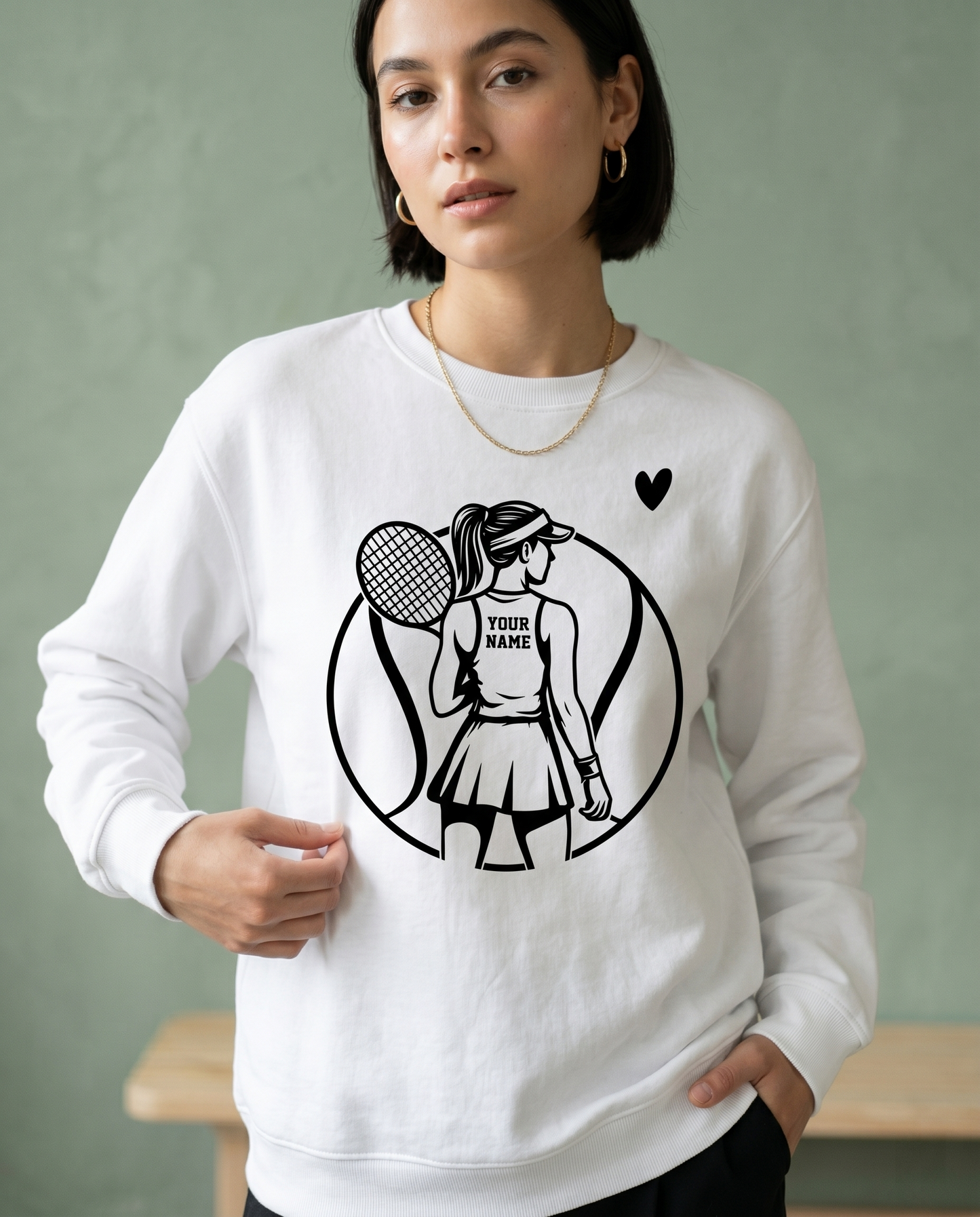 Custom Tennis Name Sweatshirt, Personalized Tennis Player Girl Crewneck, Tennis Lover Gift for Her, Custom Sports Name Pullover