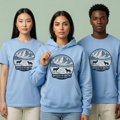 Custom Gates of the Arctic National Park Hoodie, Personalized Alaska Wildlife Sweatshirt, Retro National Park T-Shirt, Custom Outdoorsy Gift