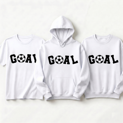 Custom Soccer GOAL Hoodie and Shirt, Personalized Soccer Mom Sweatshirt, Matching Family Soccer Team Shirts